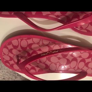 Auth Coach flip flops size 6 hot pink